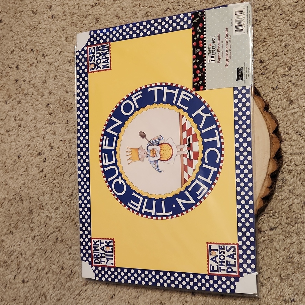 Mary Engelbreit Set 6 Paper Placemats Queen of the Kitchen NEW
